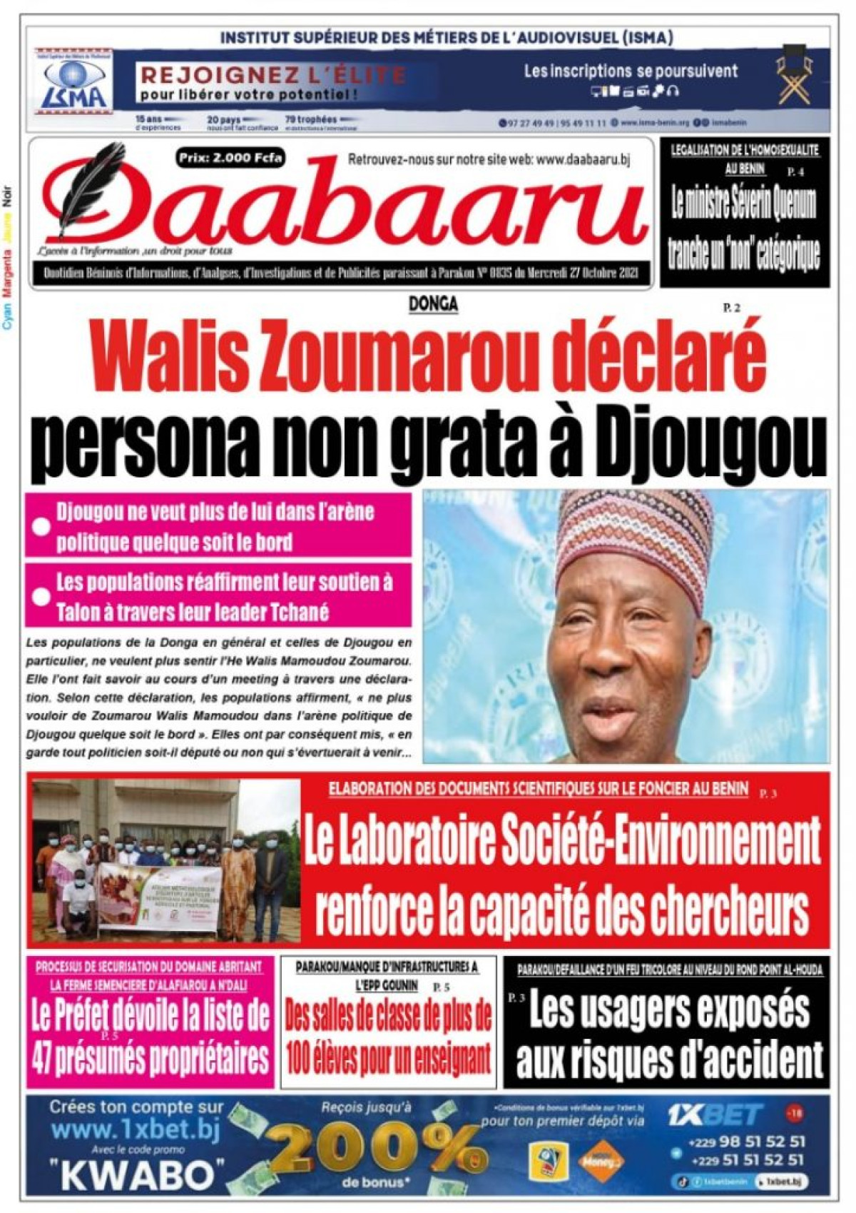 Parution du mercredi 27 octobre 2021