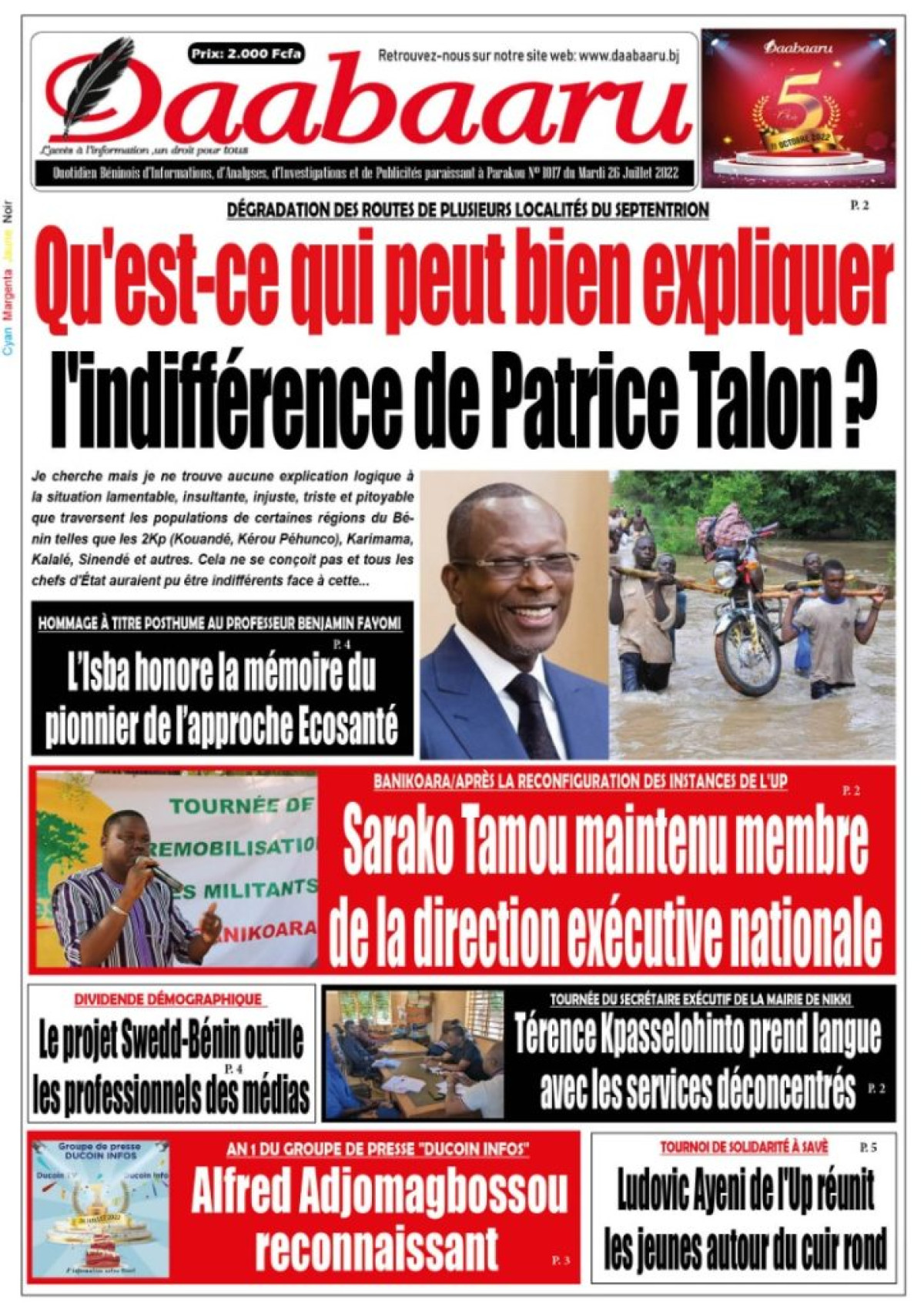 UNE DU MARDI 26 JUILLET 2022