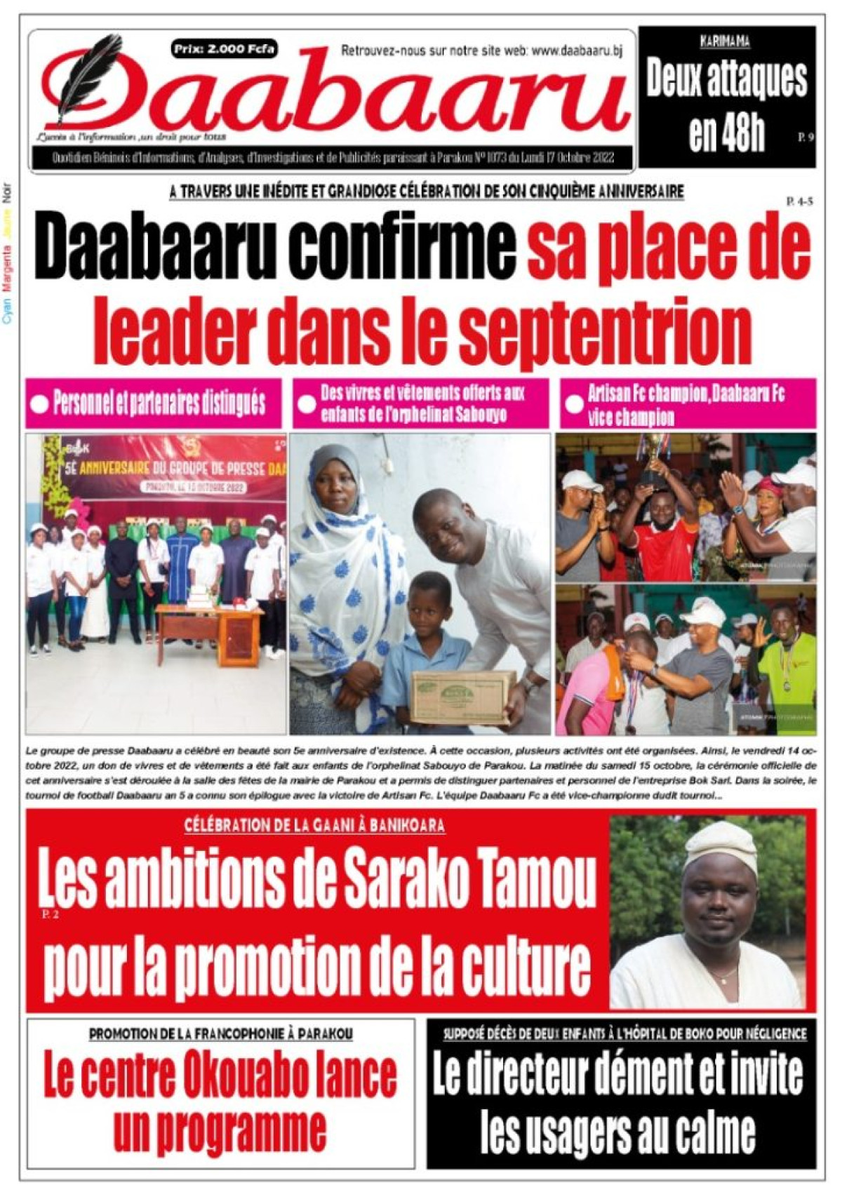 UNE DU LUNDI 17 OCTOBRE 2022