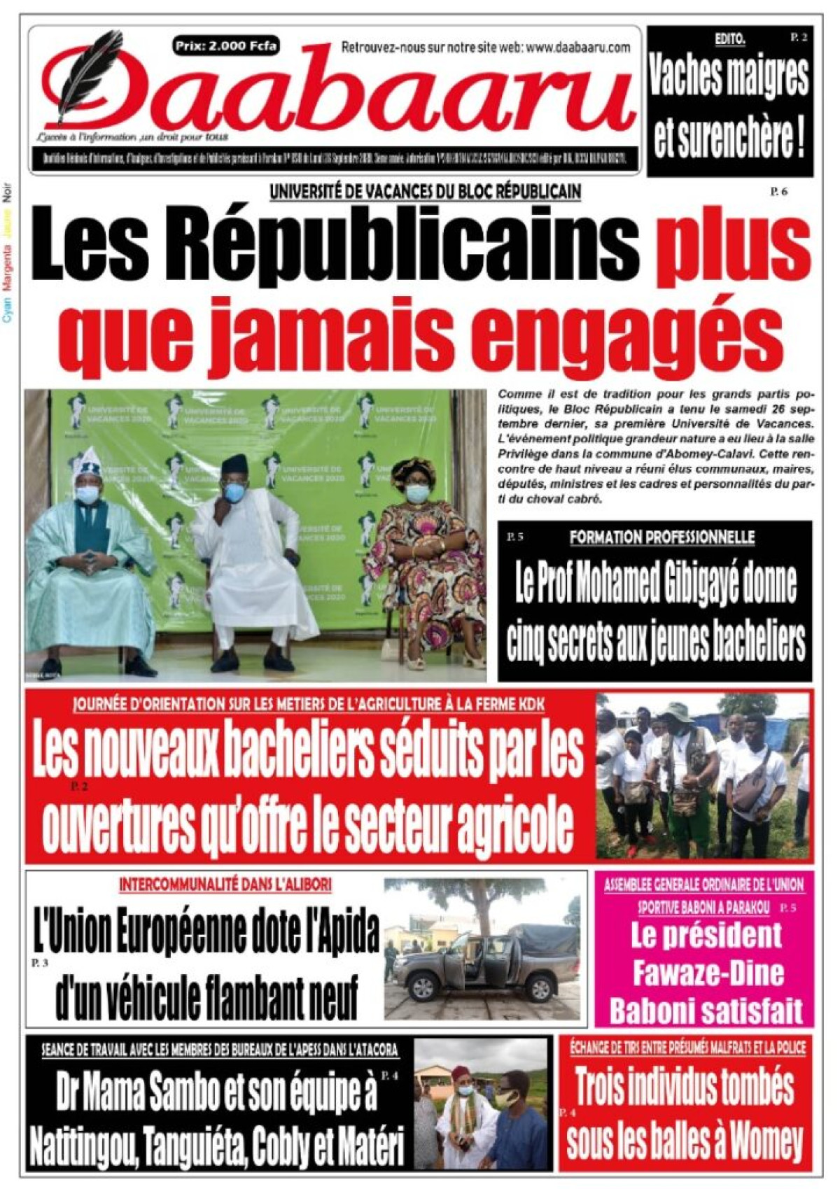 Parution du lundi 28 septembre 2020