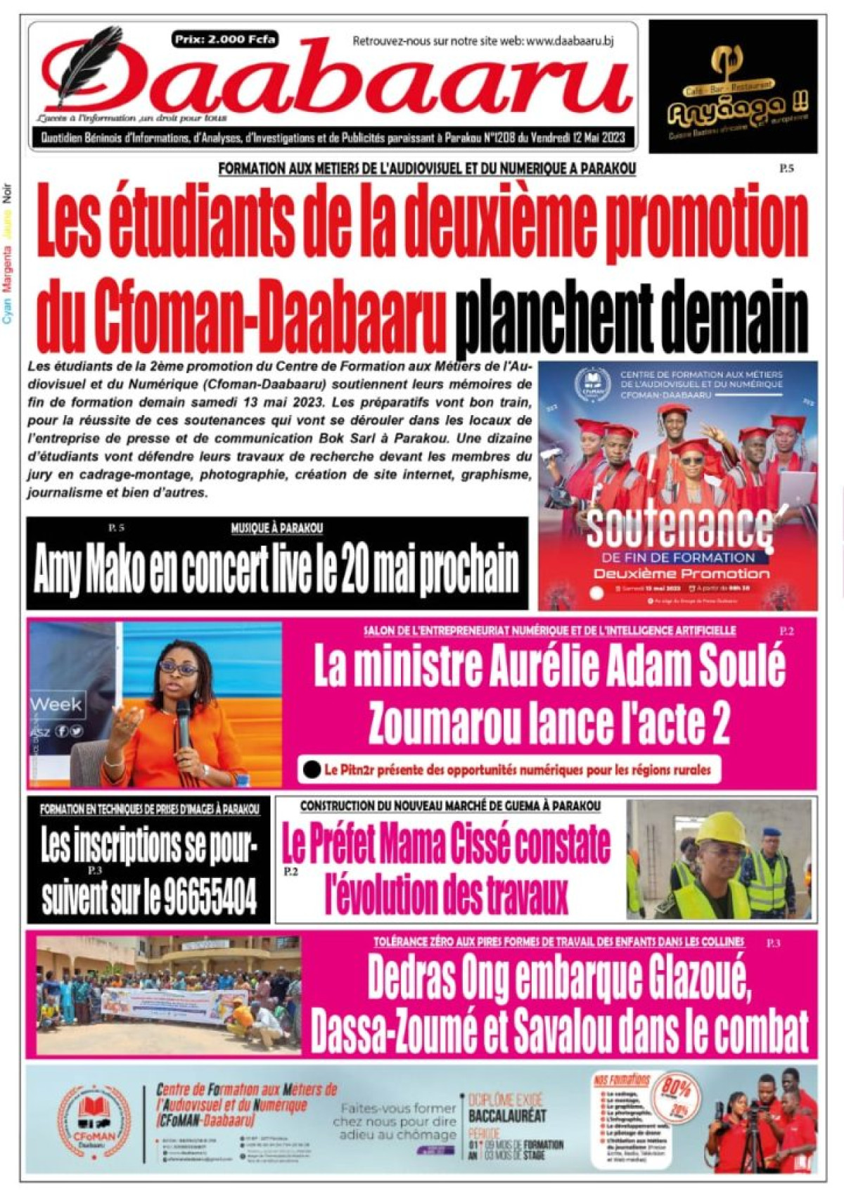 UNE DU VENDREDI 12 MAI 2023