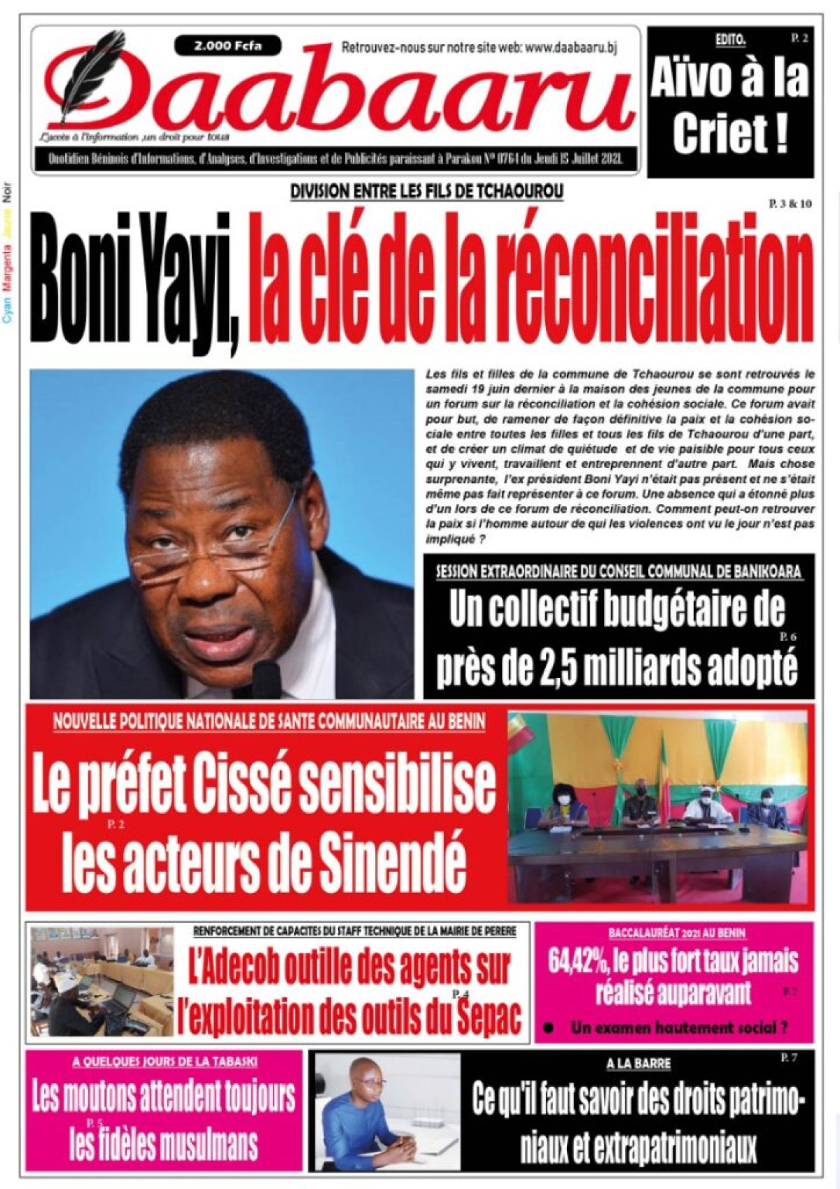 Parution du jeudi 15 juillet 2021