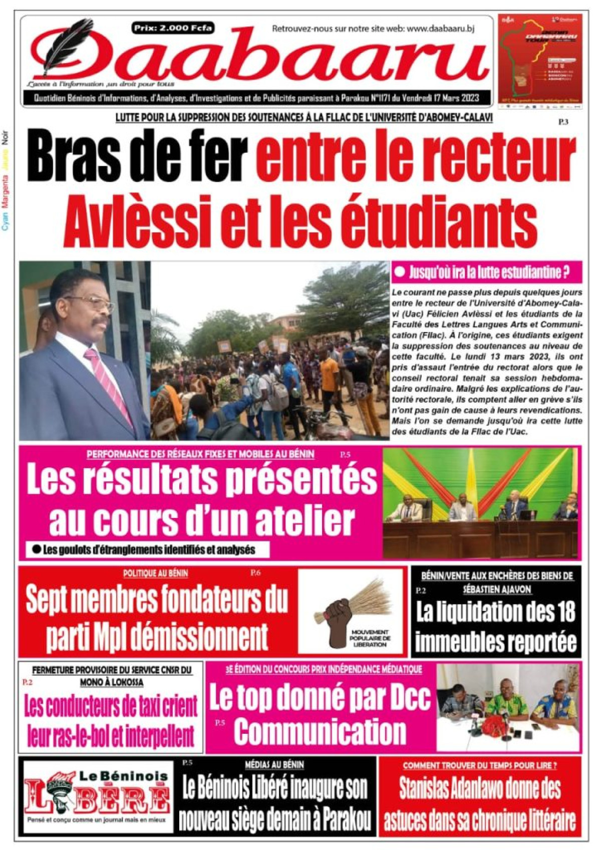 UNE DU VENDREDI 17 MARS 2023