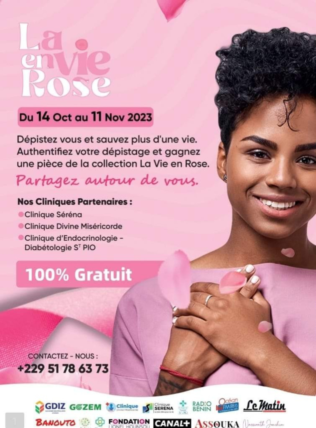 À TRAVERS LA CAMPAGNE « LA VIE EN ROSE » AU BÉNIN :  Canal+ soutient le dépistage du cancer du sein