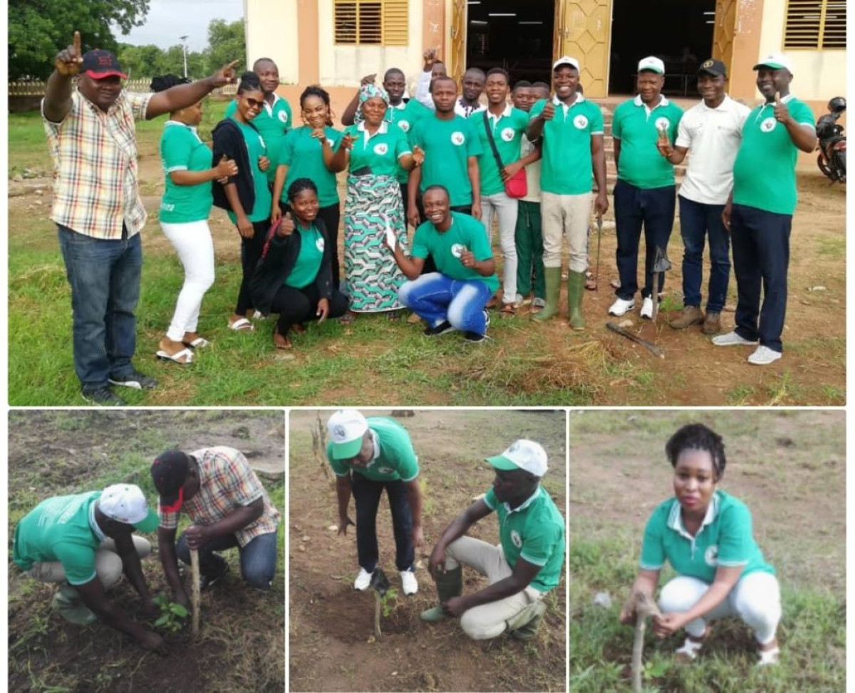 JOURNÉE DE SENSIBILISATION ET DE REBOISEMENT À L&rsquo;UNIVERSITÉ DE PARAKOU : Dr Frédéric Kombiéni apporte son soutien à la compagnie Gidasa