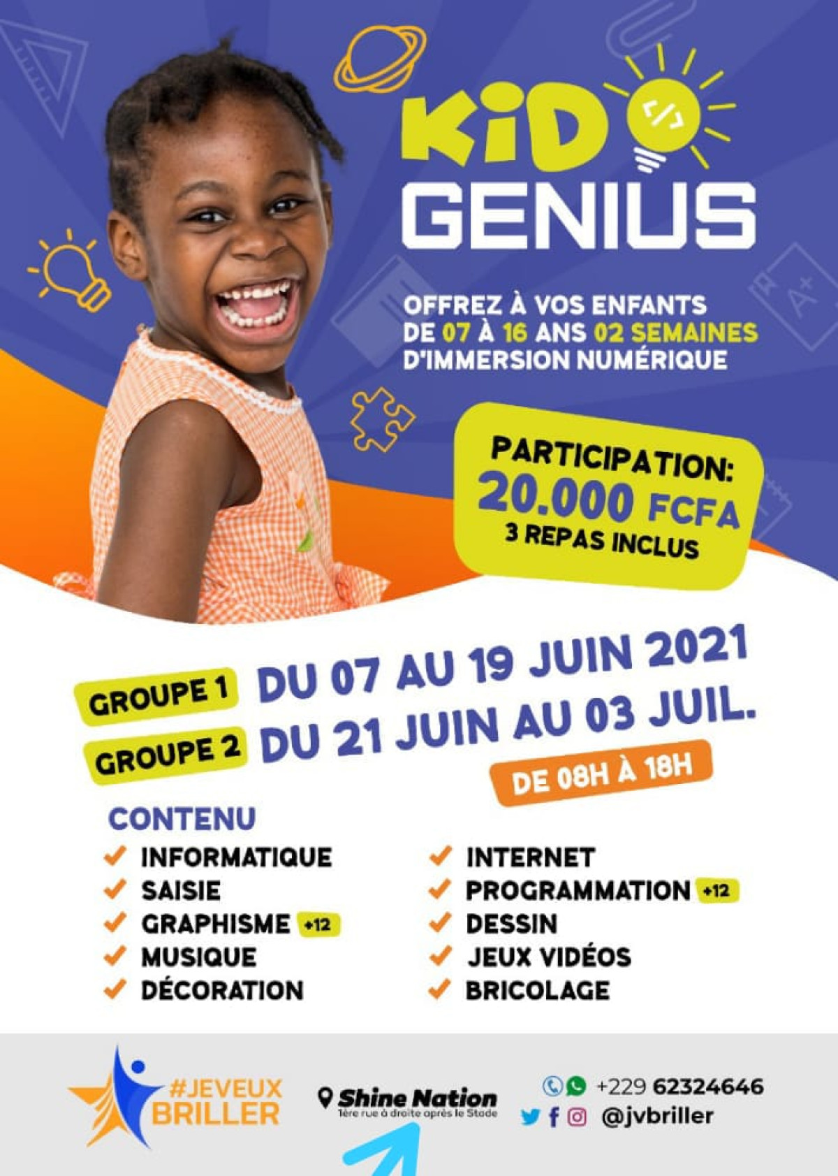 PARAKOU/INITIATION DES ENFANTS AU NUMERIQUE : L’association « Je veux briller » organise une formation de deux semaines