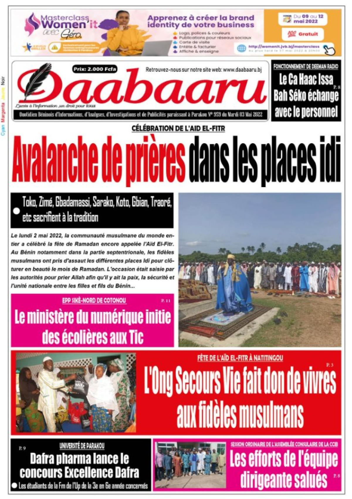 UNE DU MARDI 3 MAI 2022