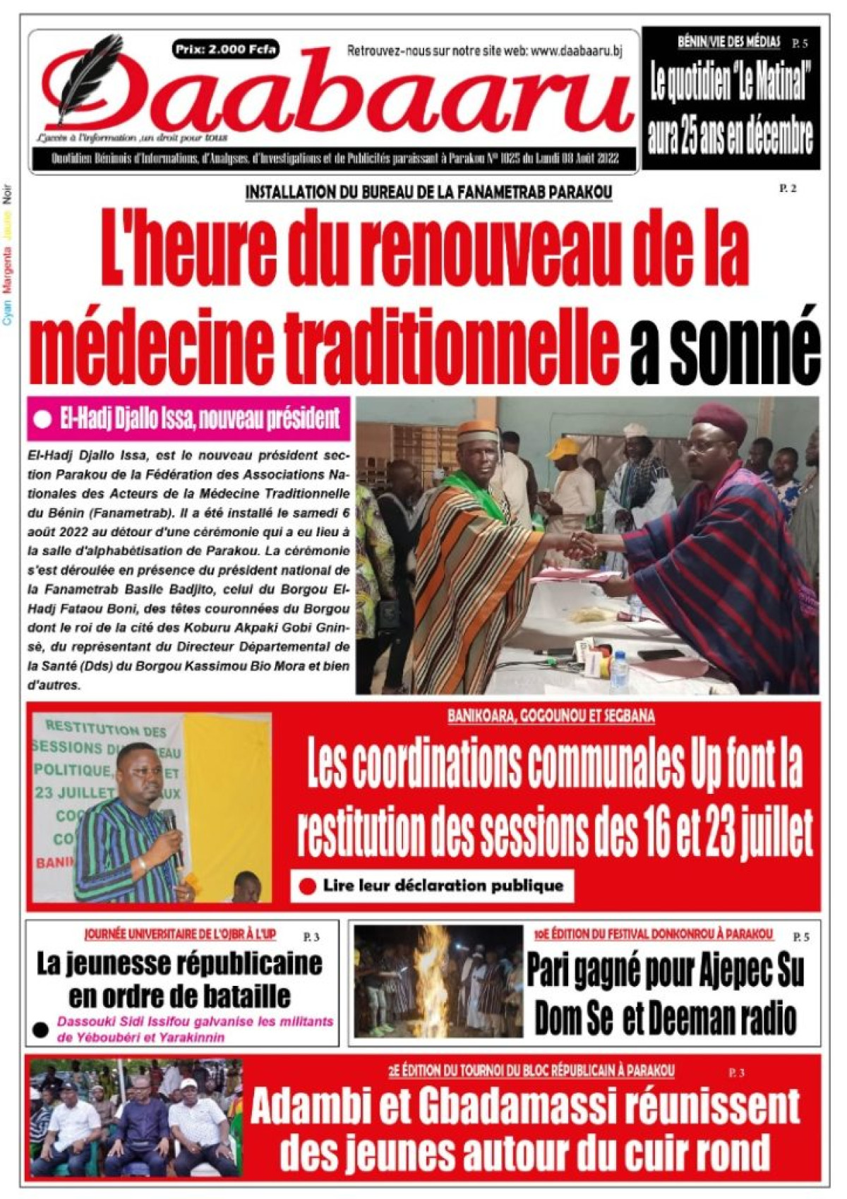 UNE DU LUNDI 8 AOÛT 2022