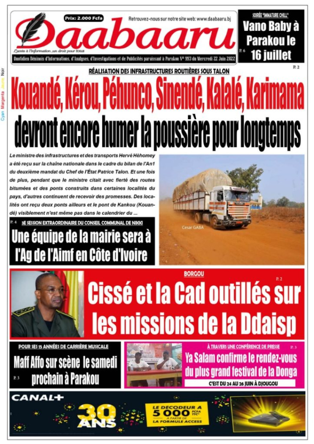 UNE DU MERCREDI 22 JUIN 2022