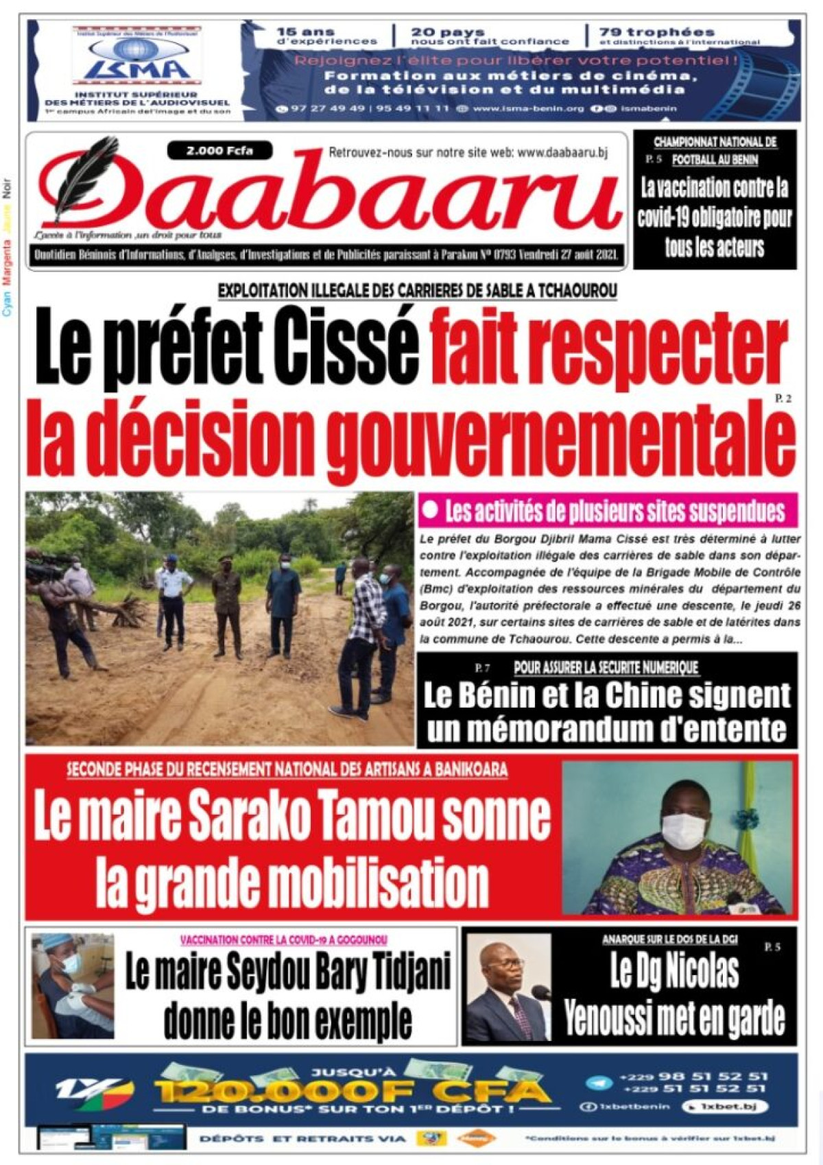 Parution du vendredi 27 août 2021