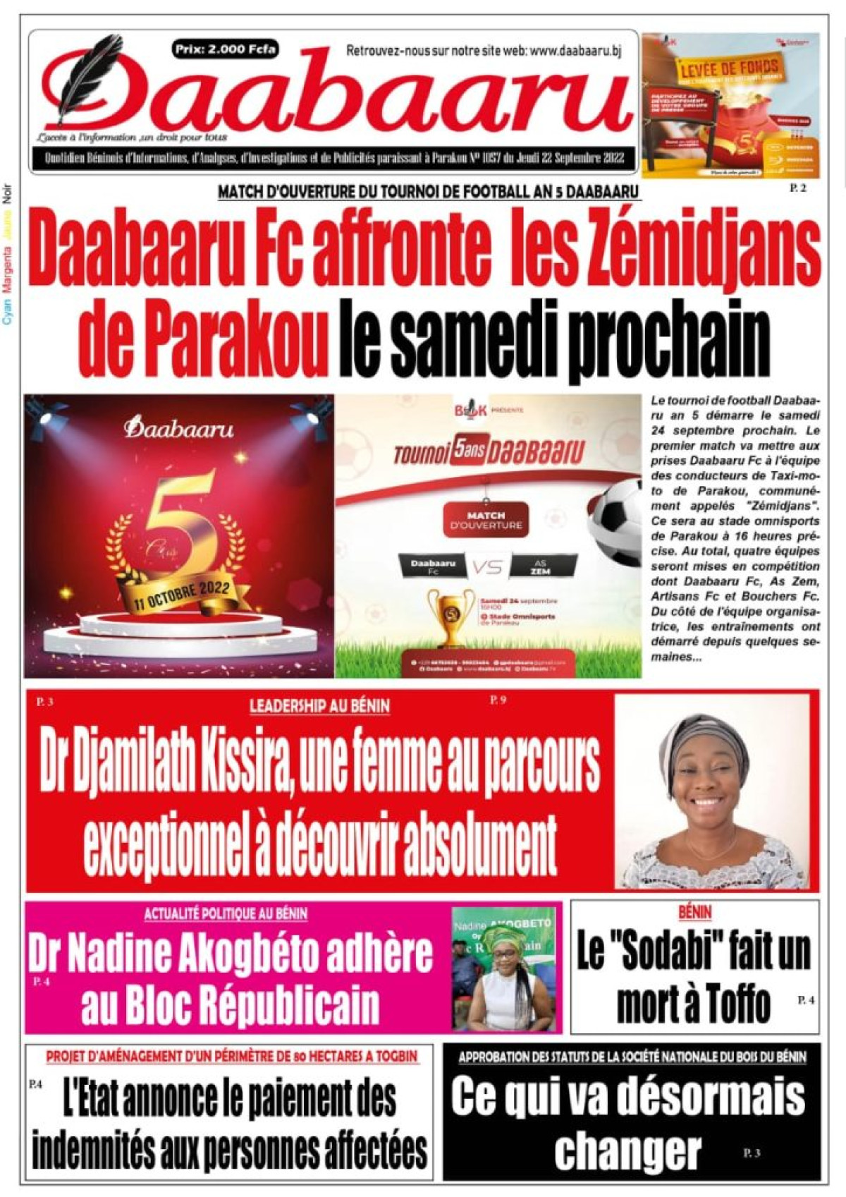 UNE DU JEUDI 22 SEPTEMBRE 2022