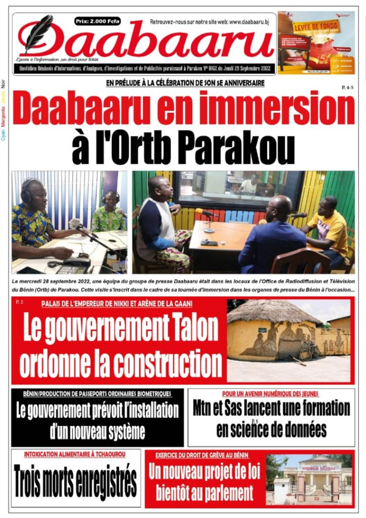 UNE DU JEUDI 29 SEPTEMBRE 2022