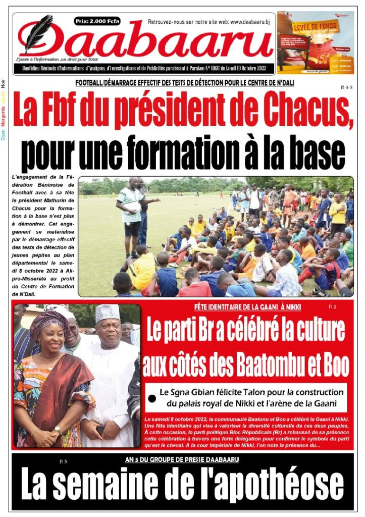 UNE DU LUNDI 10 OCTOBRE 2022