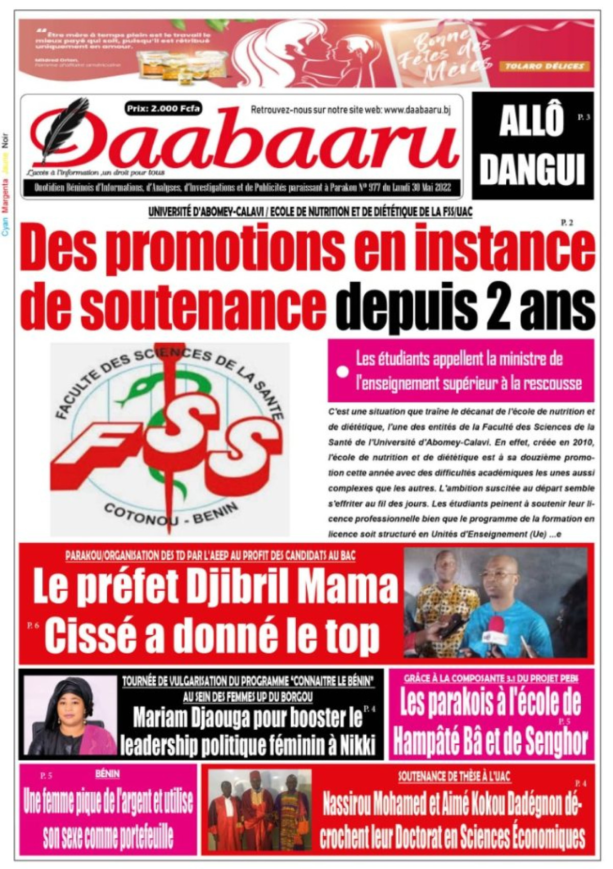 UNE DU LUNDI 30 MAI 2022