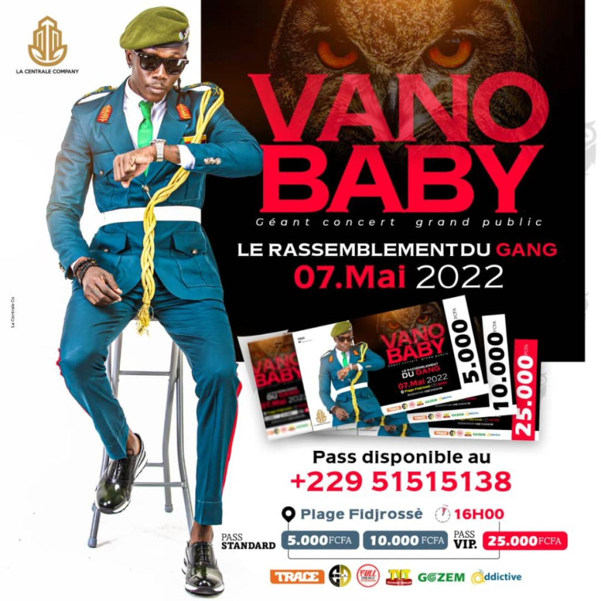 EN CONCERT À LA PLAGE FIDJROSSÈ DE COTONOU CE JOUR : Vano Baby promet un show inédit