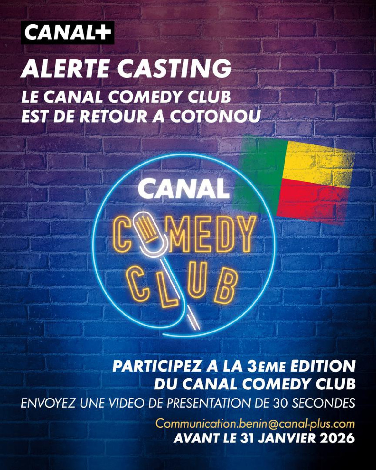 Humour et talents sur scène à cotonou :Le Canal Comedy Club lance sa 3ᵉ édition