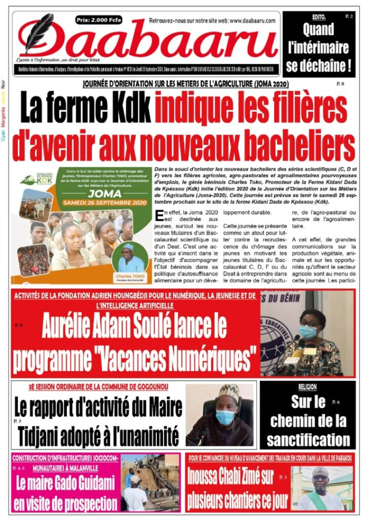 Parution du jeudi 24 septembre 2020