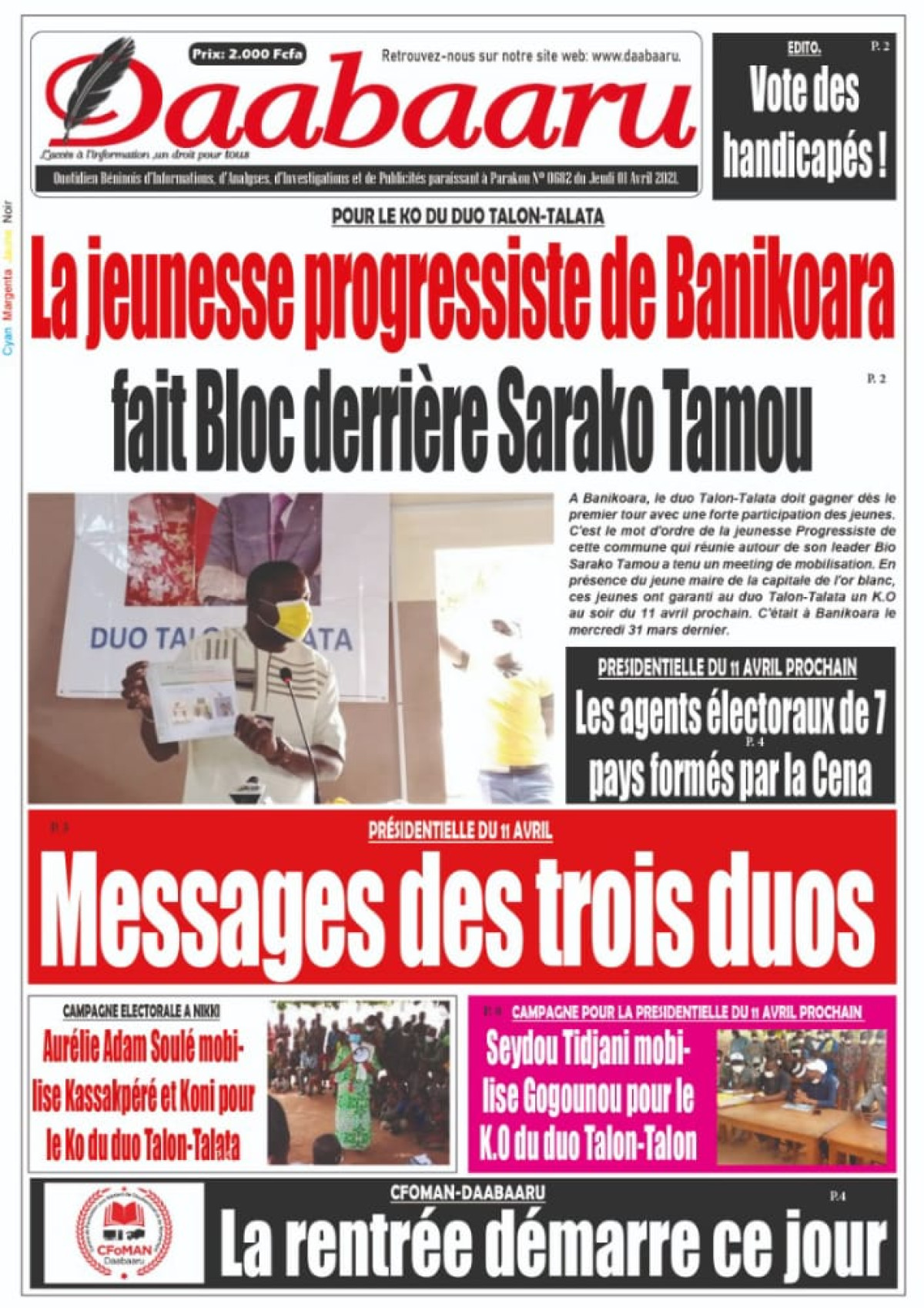 Parution du vendredi 02 avril 2021