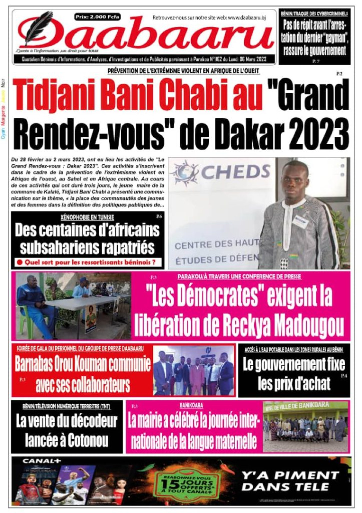 UNE DU LUNDI 6 MARS 2023