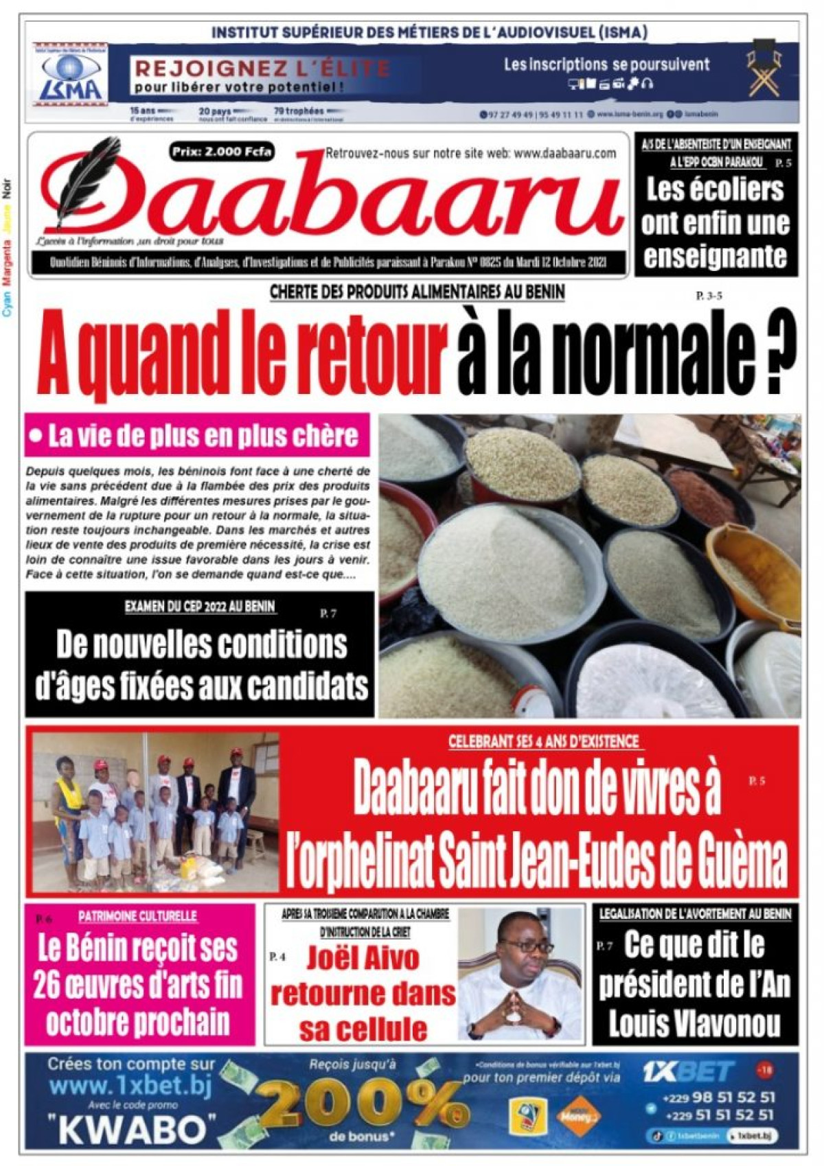 Parution du mardi 12 octobre 2021