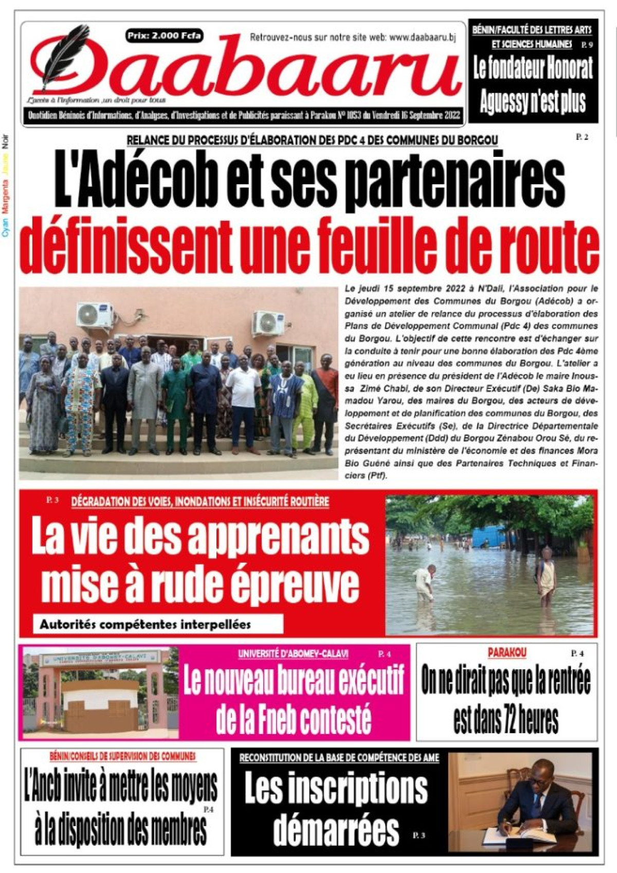 UNE DU VENDREDI 16 SEPTEMBRE 2022