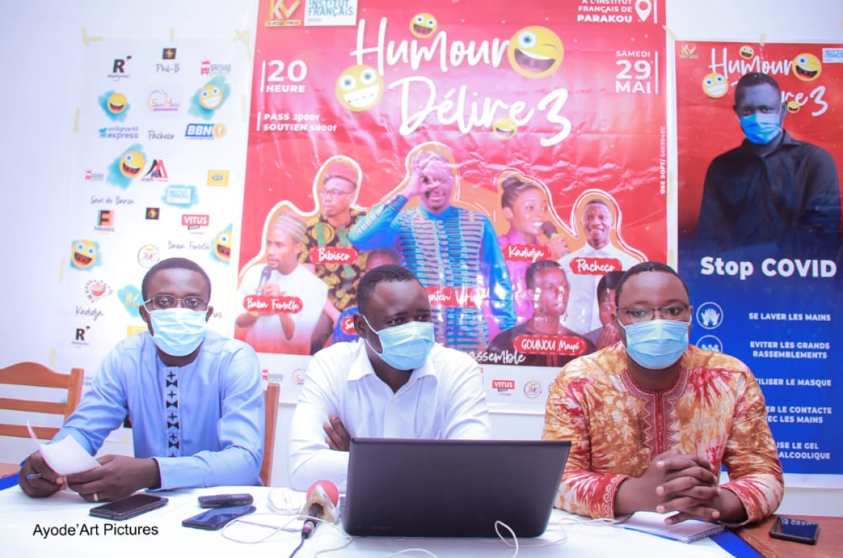SOIRÉE HUMOUR DÉLIRE 3 : C&rsquo;est ce samedi 29 mai à l&rsquo;Institut Français de Parakou  . Les tickets déjà en vente