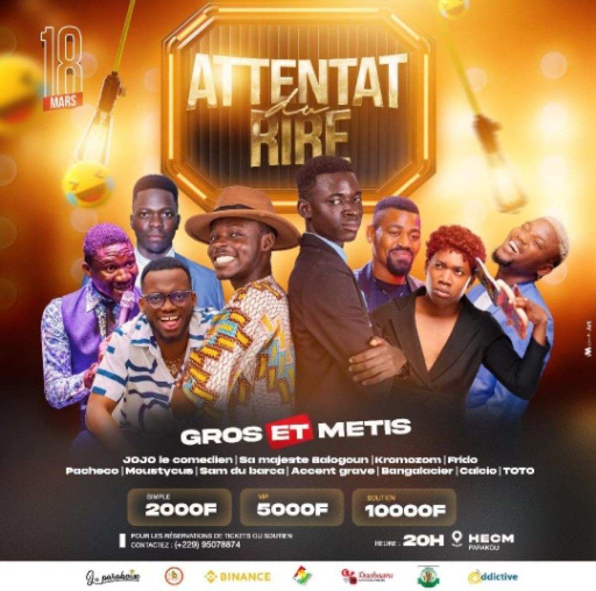 GRANDE SOIRÉE D&rsquo;HUMOUR À PARAKOU : Rendez-vous avec Gros et Métis le 18 mars prochain