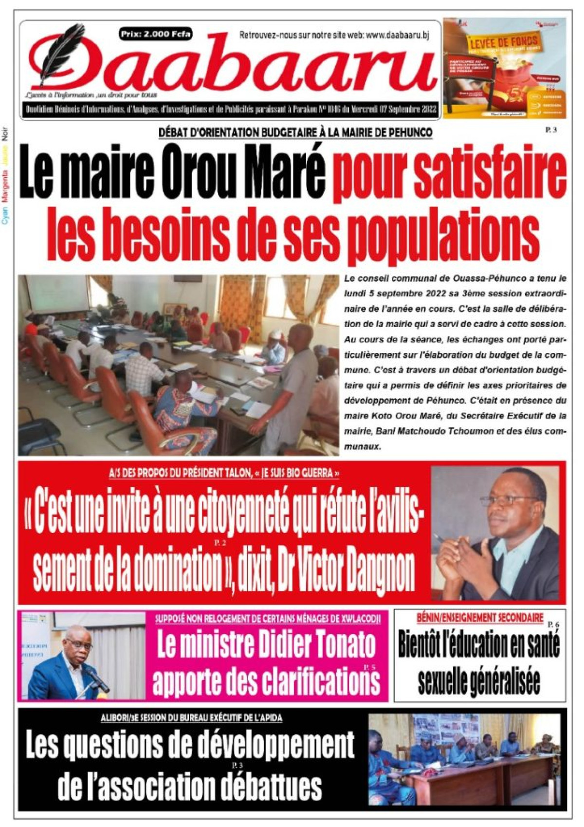 UNE DU MERCREDI 7 SEPTEMBRE 2022