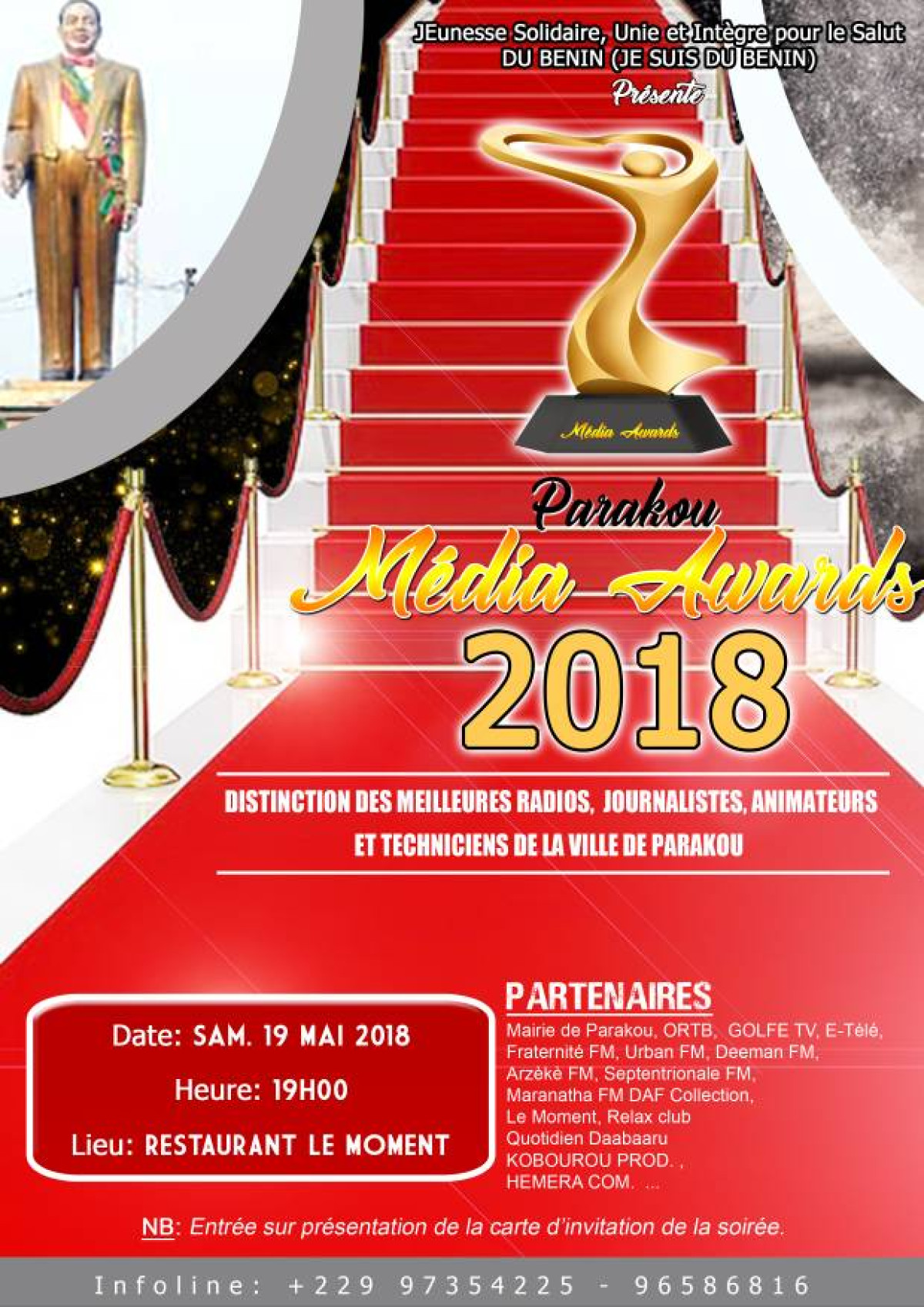 PARAKOU MÉDIA AWARDS : L&rsquo;association « JE SUIS DU BENIN » honore les professionnels des médias le 19 mai prochain