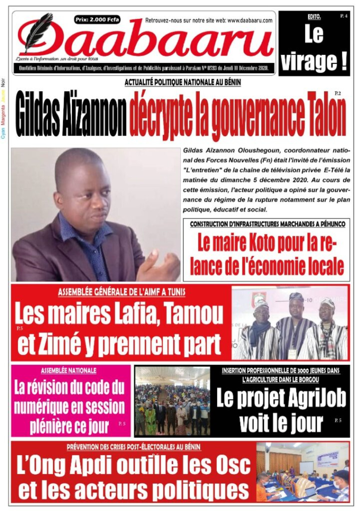 Parution du jeudi 10 décembre 2020