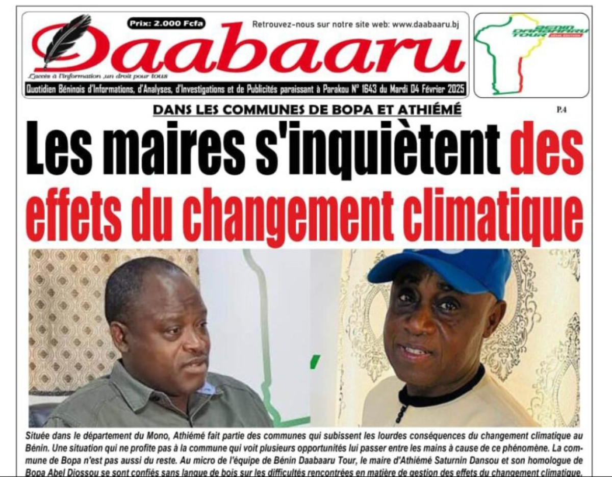 Dans les communes de bopa et athiémé: les maires s&rsquo;inquiètent des effets du changement climatique  