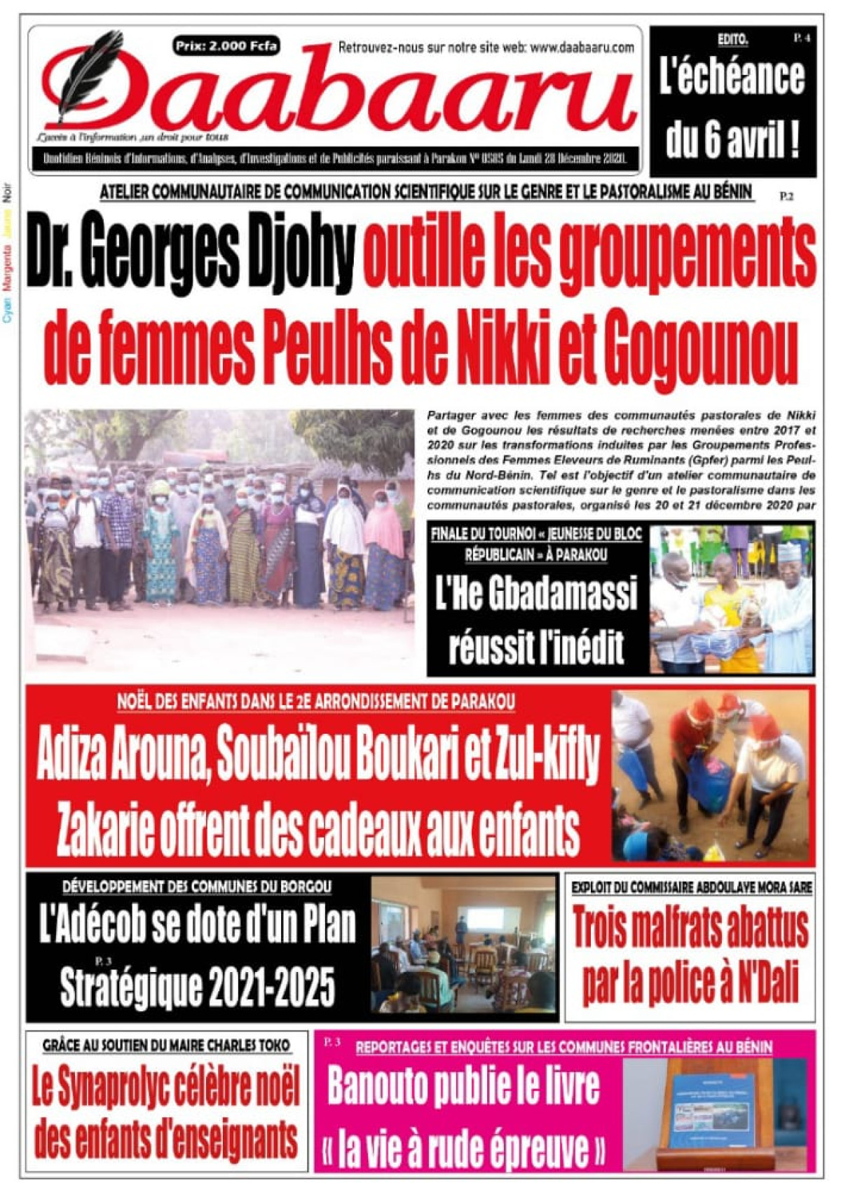 Parution du lundi 28 décembre 2020