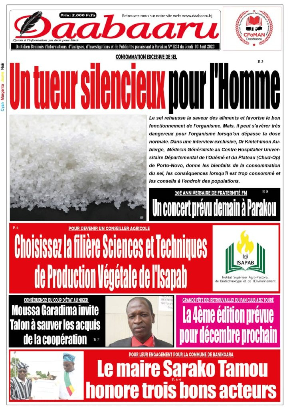 UNE DU JEUDI 3 AOÛT 2023