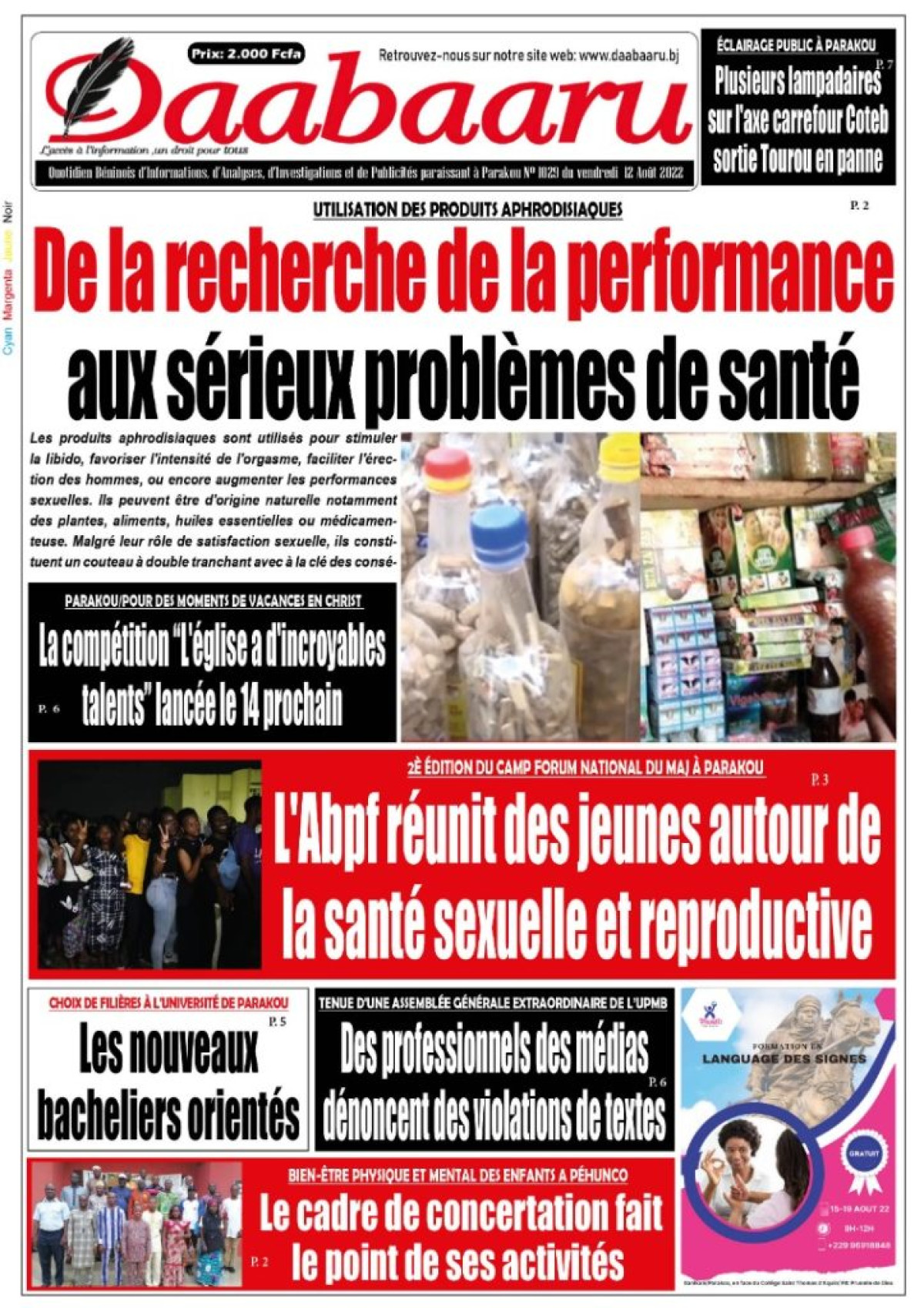 UNE DU VENDREDI 12 AOÛT 2022