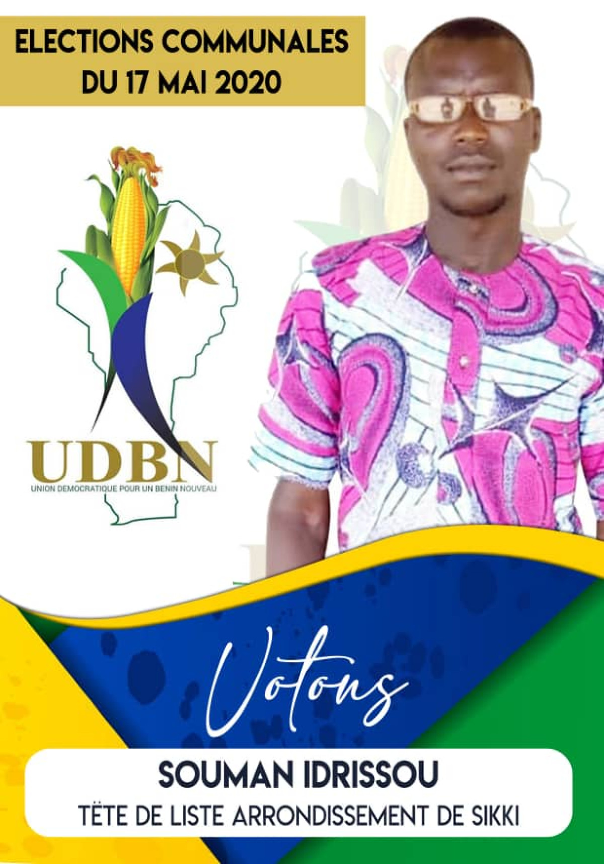 COMMUNALES DU 17 MAI 2020 A SINENDÉ : Zoom sur Idrissou Souman de l&rsquo;Udbn