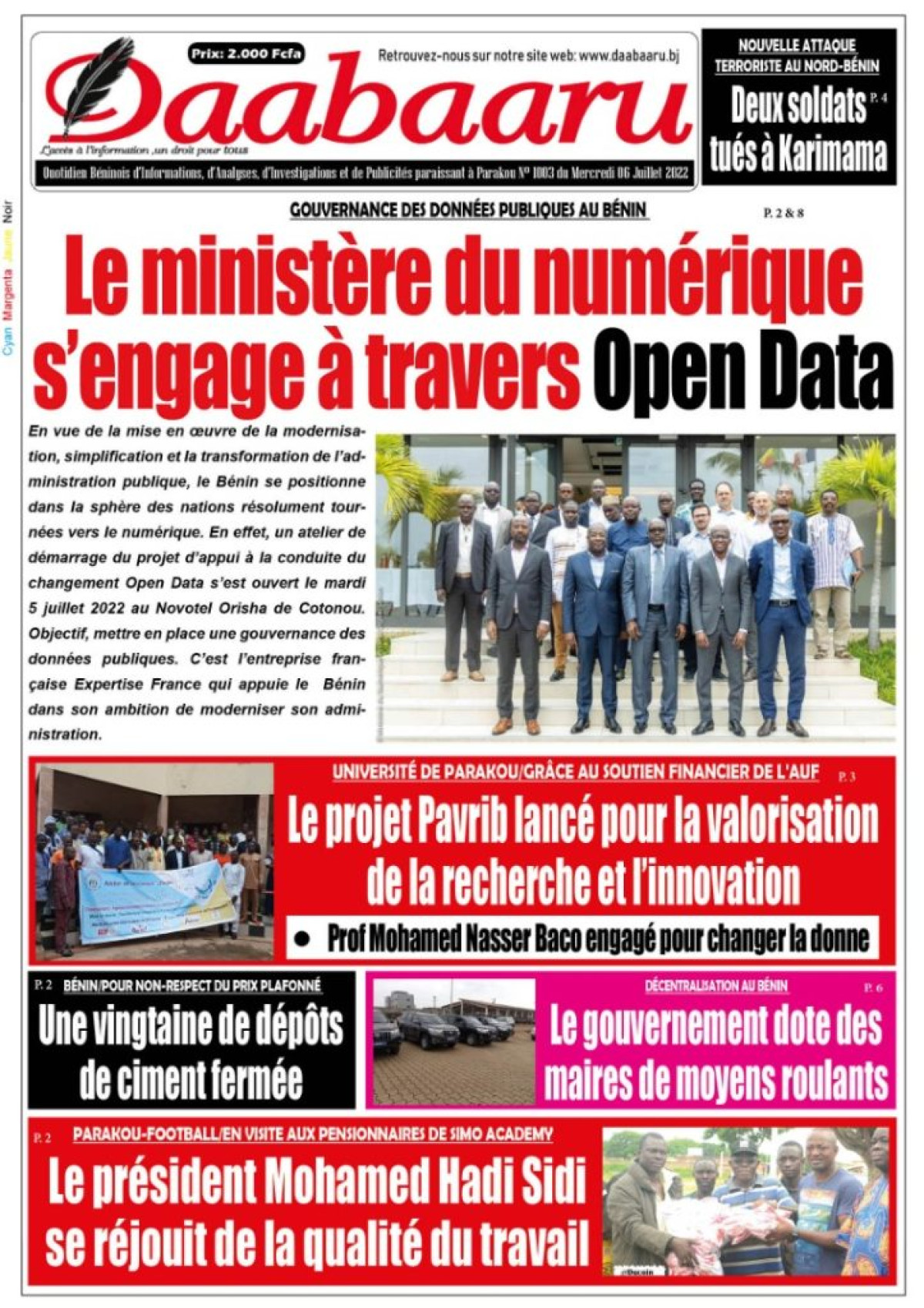 UNE DU MERCREDI 6 JUILLET 2022