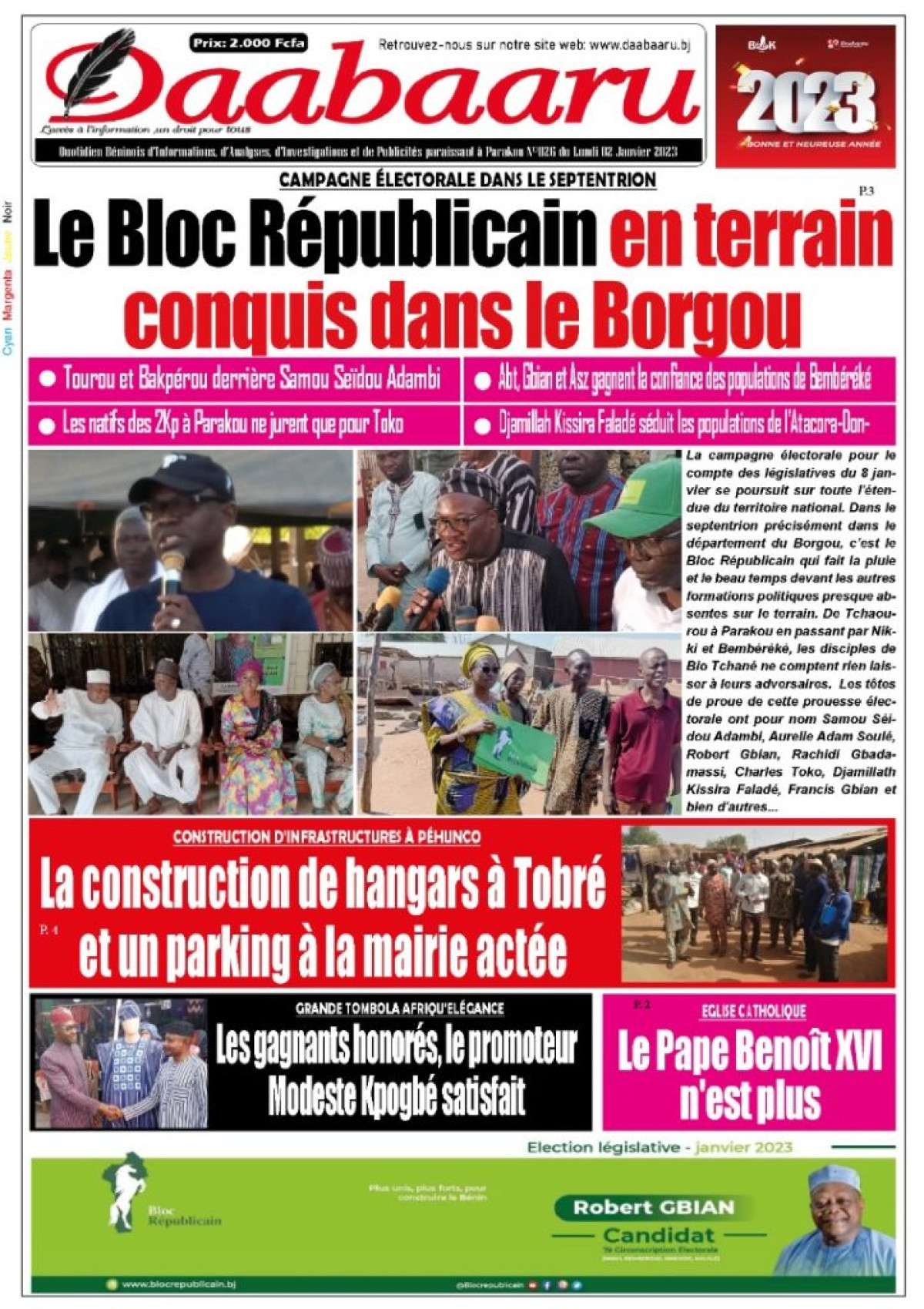 UNE DU LUNDI 2 JANVIER 2023