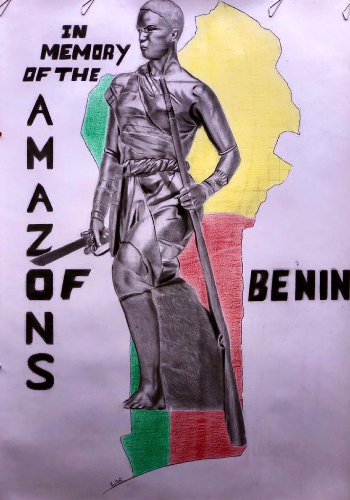 À TRAVERS UN DESSIN DE LA STATUE DE L&rsquo;AMAZONE : Ken&rsquo;Art rend hommage à Tassi Hangbe
