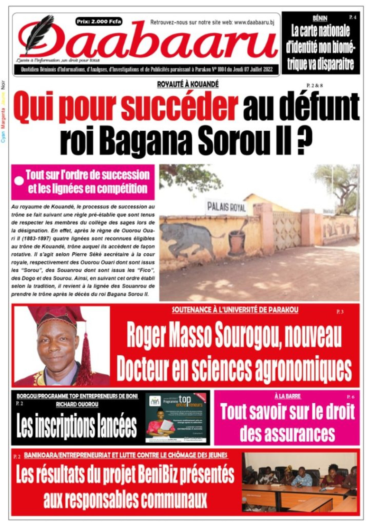 UNE DU JEUDI 4 JUILLET 2022