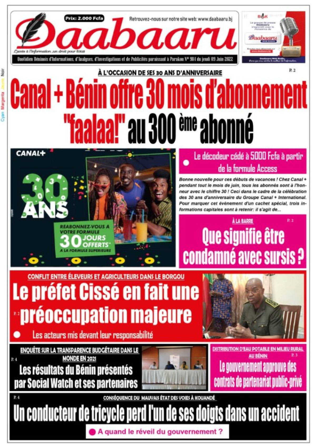 UNE DU JEUDI 9 JUIN 2022