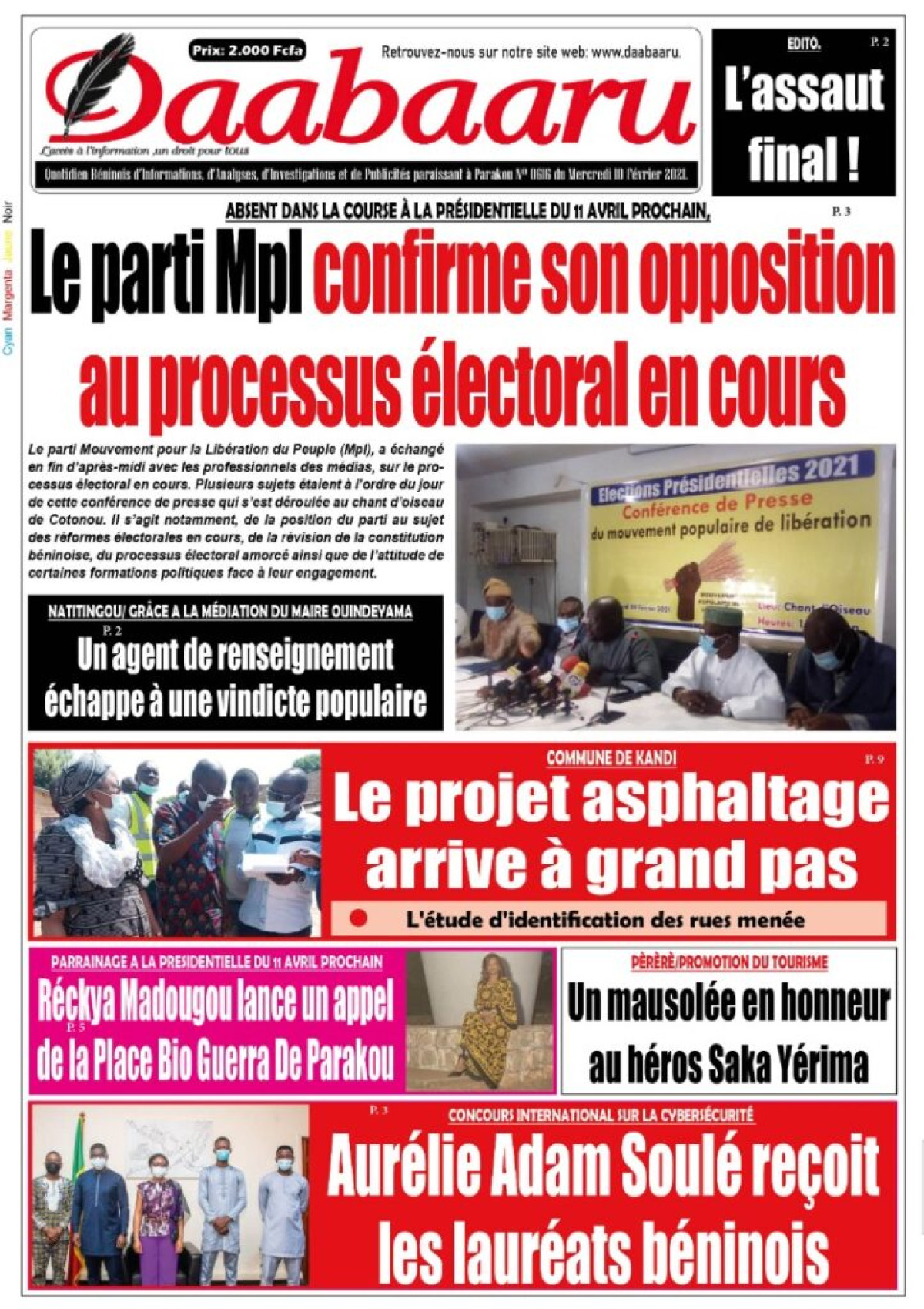 Parution du mercredi 10 février 2021