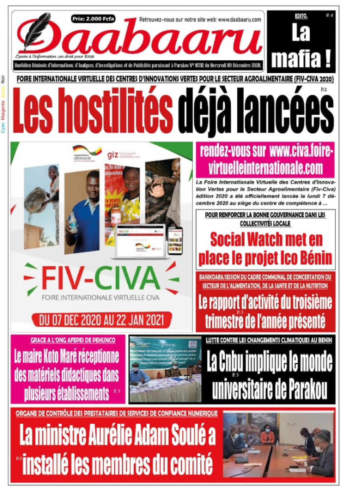 Parution du mercredi 09 décembre 2020