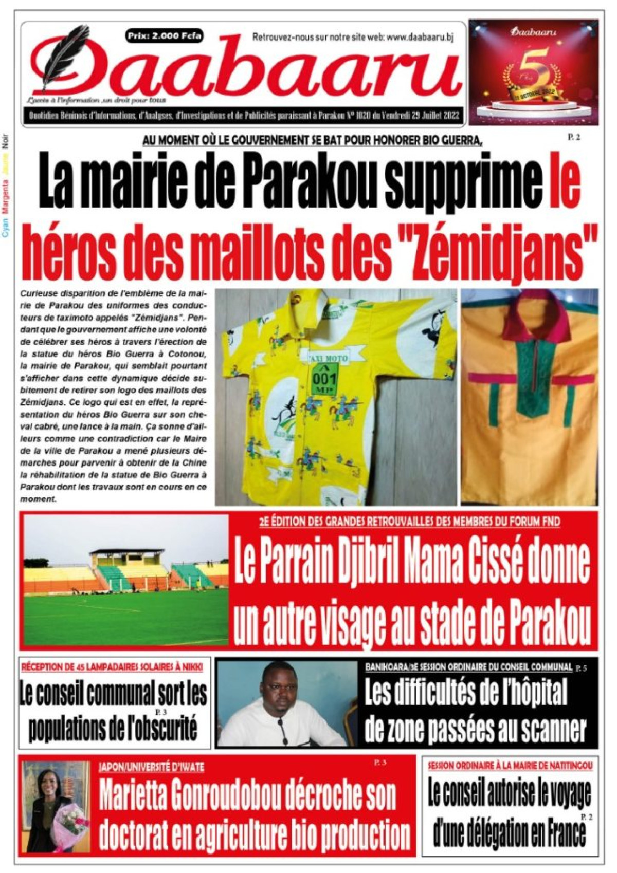 UNE DU VENDREDI 29 JUILLET 2022