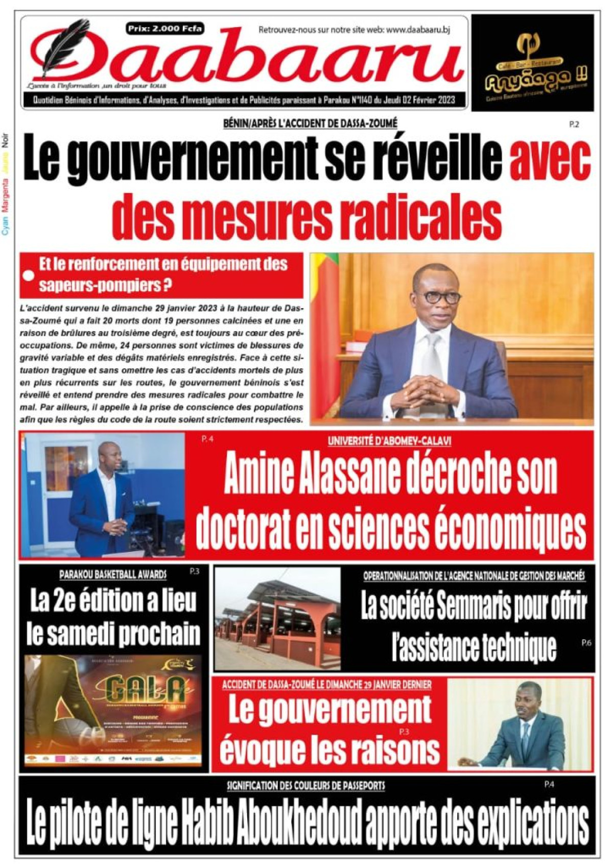 UNE DU JEUDI 2 FEVRIER 2023