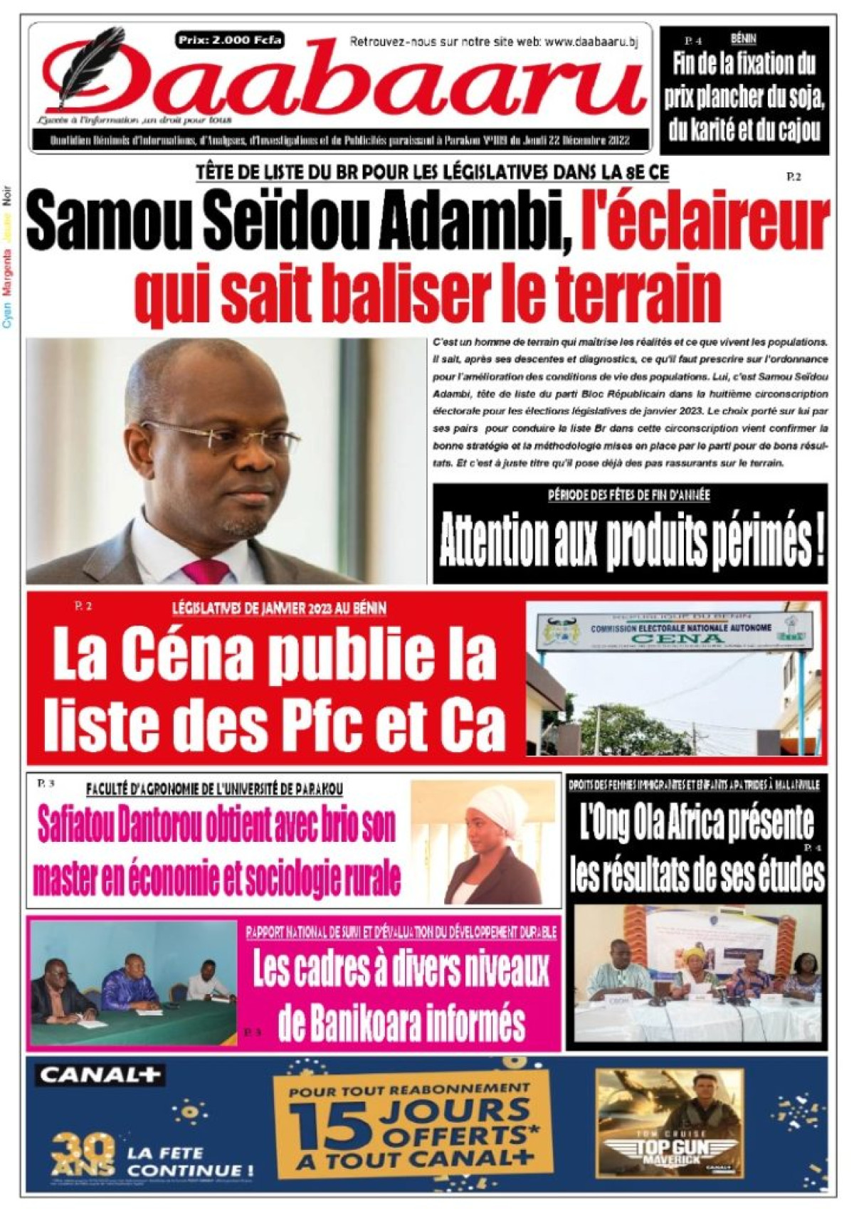 UNE DU JEUDI 22 DÉCEMBRE 2022