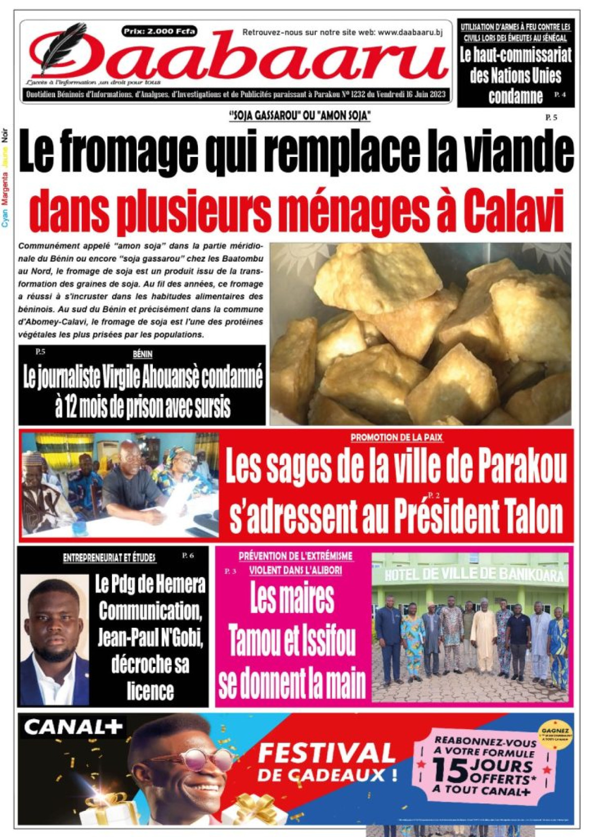 UNE DU VENDREDI 16 JUIN 2023