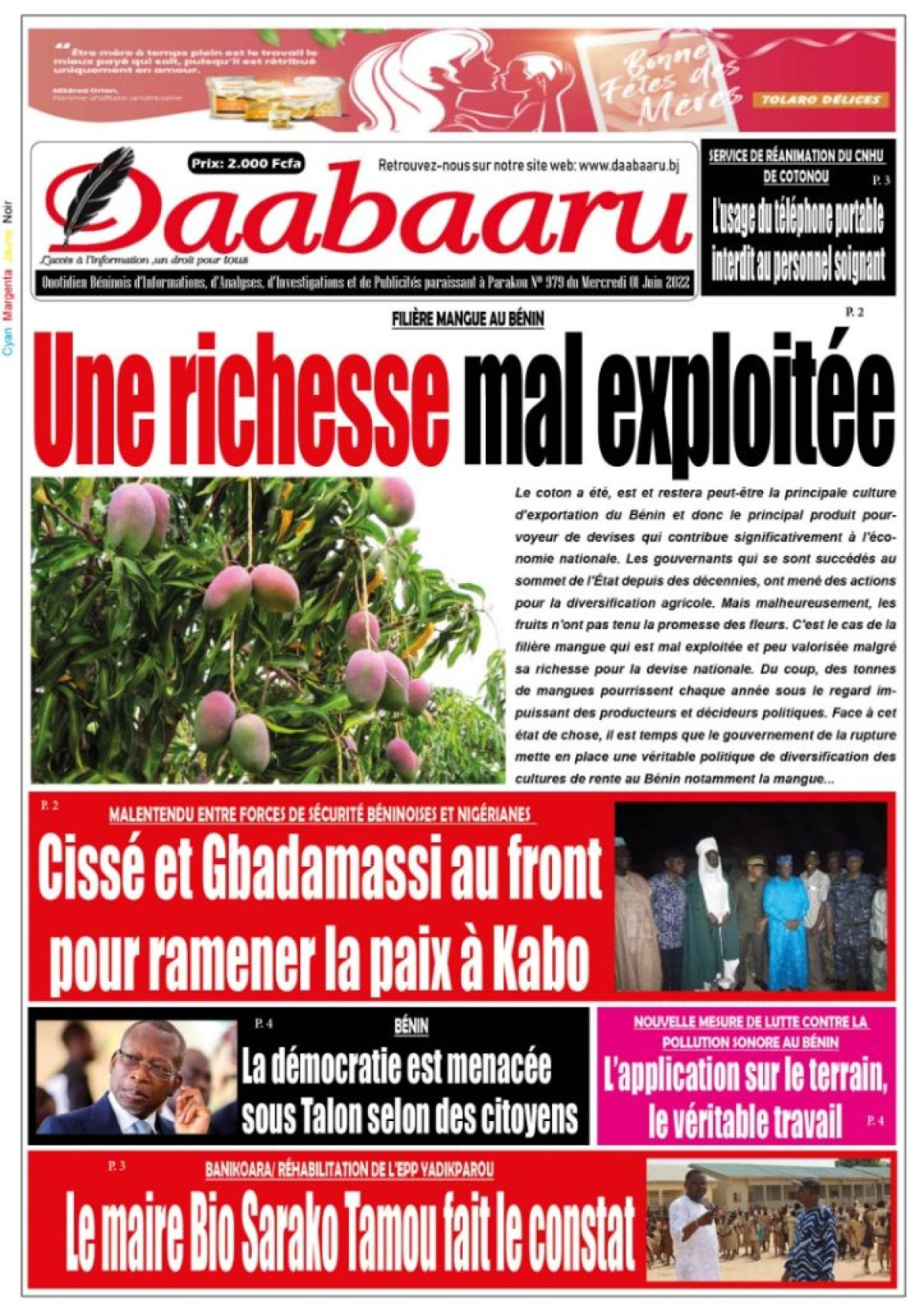 UNE DU MERCREDI 1ER JUIN 2022