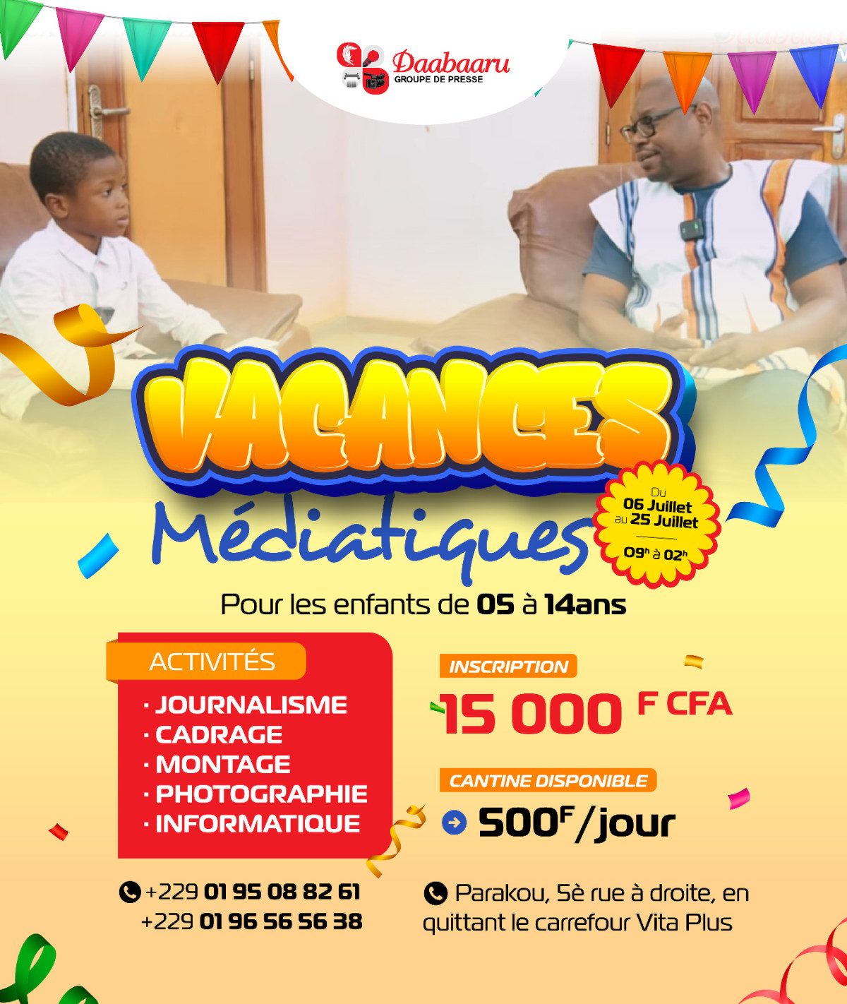 Programme « Vacances médiatiques » de Daabaaru: les frais d'inscription des enfants désormais fixés à 15 000 F
