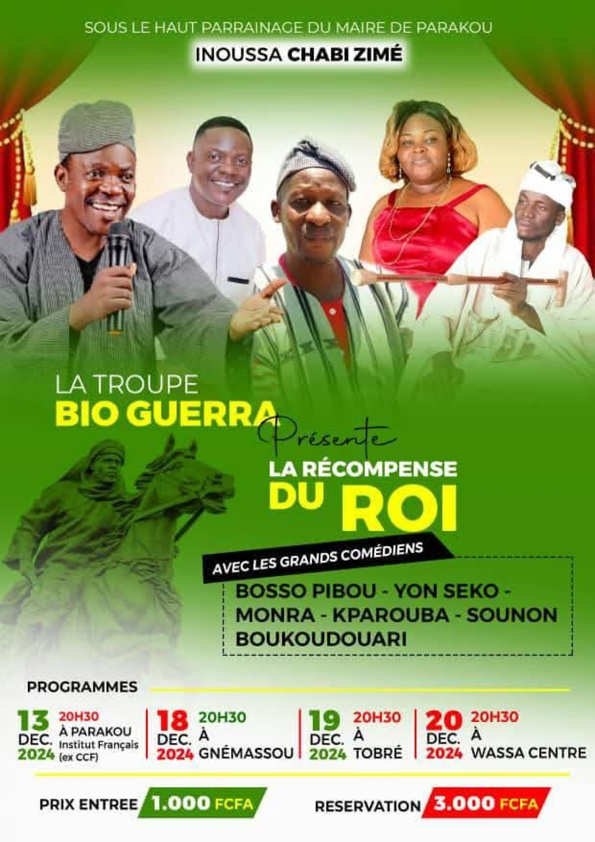 Parakou: Bosso Pibou et son équipe en concert le 13 décembre 