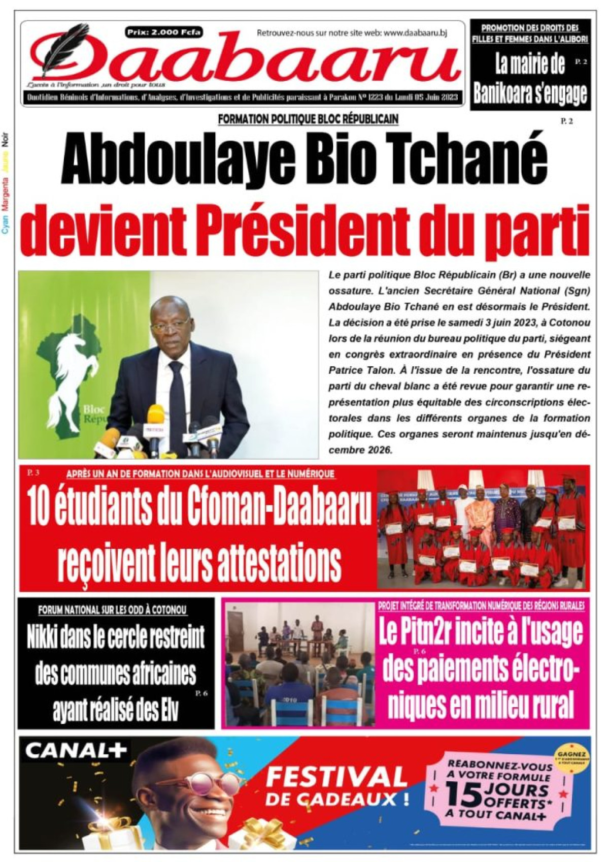 UNE DU LUNDI 5 JUIN 2023